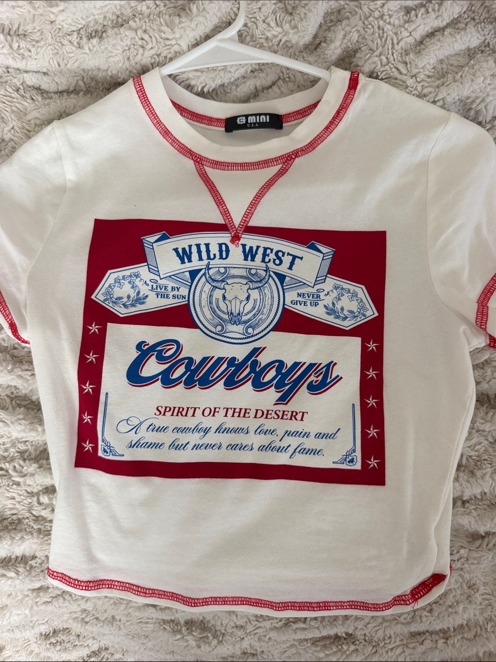 "Wild West Cowboys" White & Red Graphic Tee